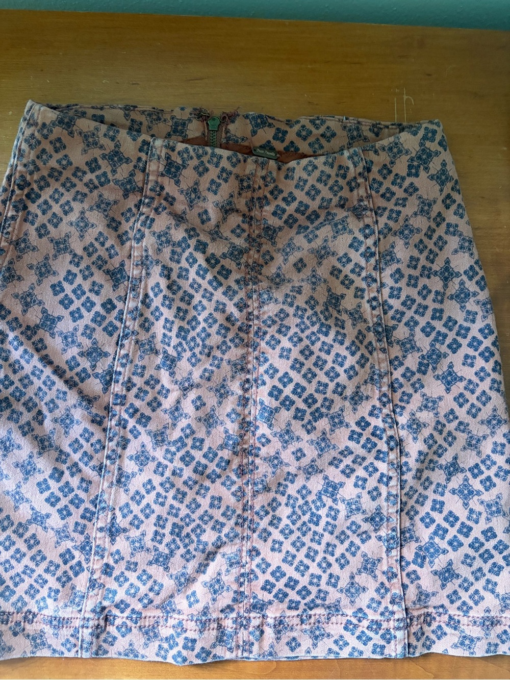 Free People Pink and Blue Mini Skirt
